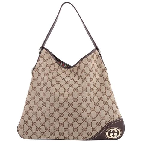 gucci 169947|Gucci New Britt Hobo GG Canvas Medium .